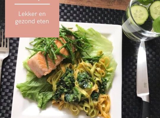 Pasta met zalm en zeekraal