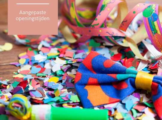 Aangepaste openingstijden carnaval