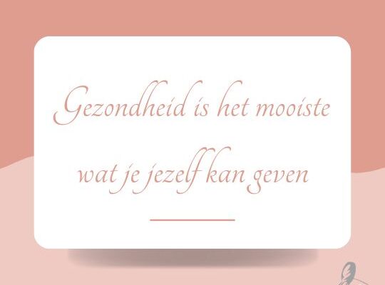 Gezondheid is een geschenk