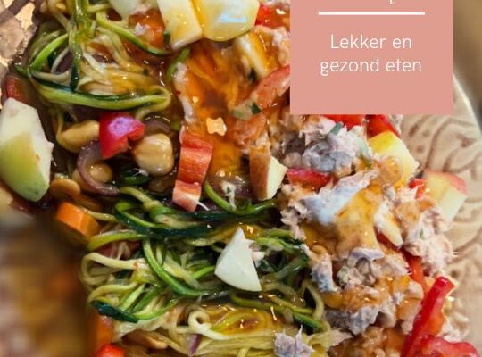 Courgetti met tonijn en groenten